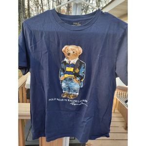 Polo BEAR Ralph Lauren T-Shirt Boy's Size LARGE 14/16 *small hole*